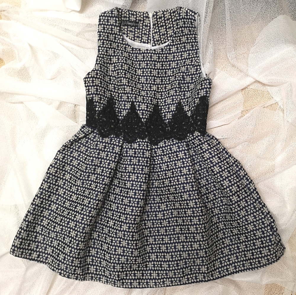 Navy Fit and Flare Dress